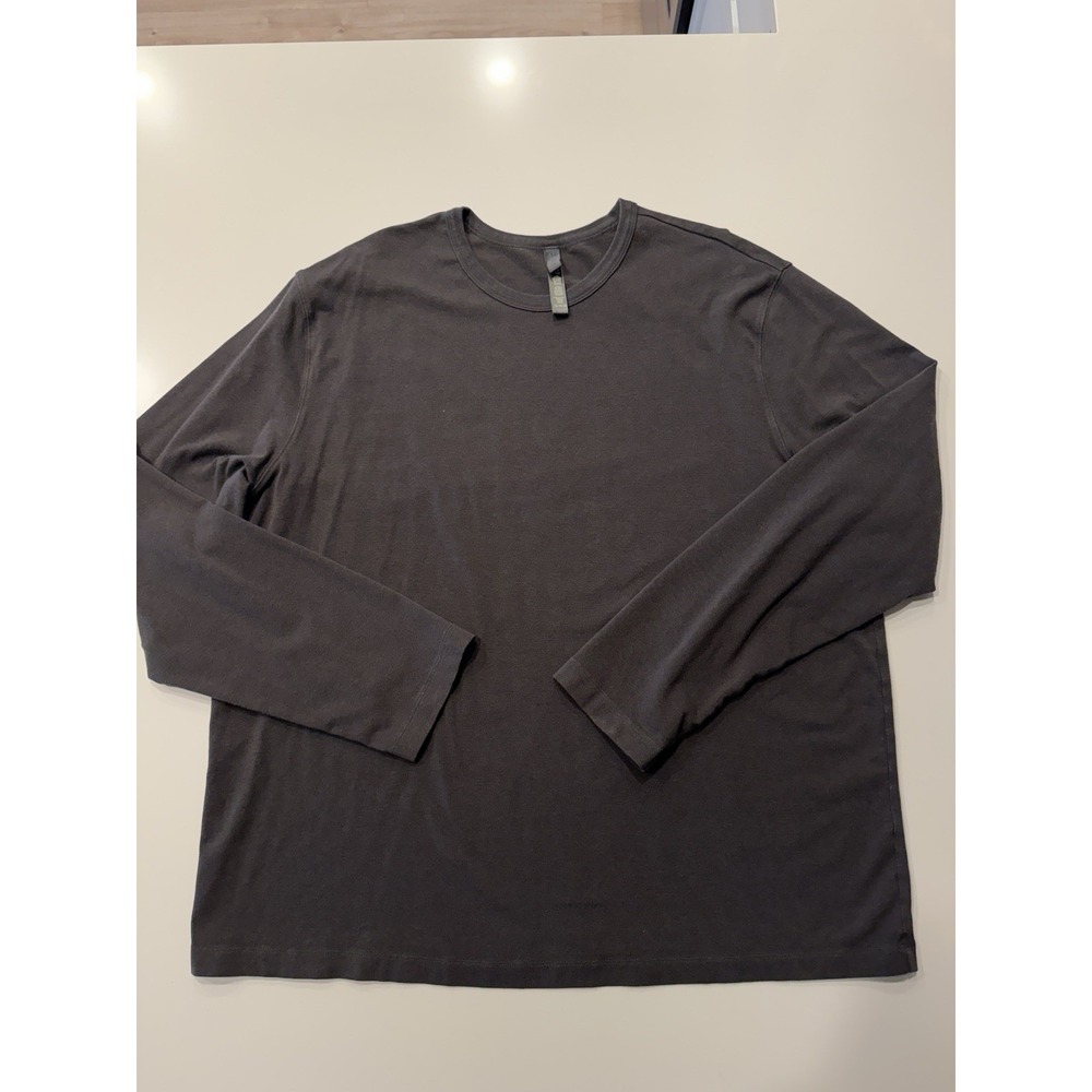 Skims Jersey Lounge Relaxed Long Sleeve Shirt Mens XL Gray Crew Neck Stretch